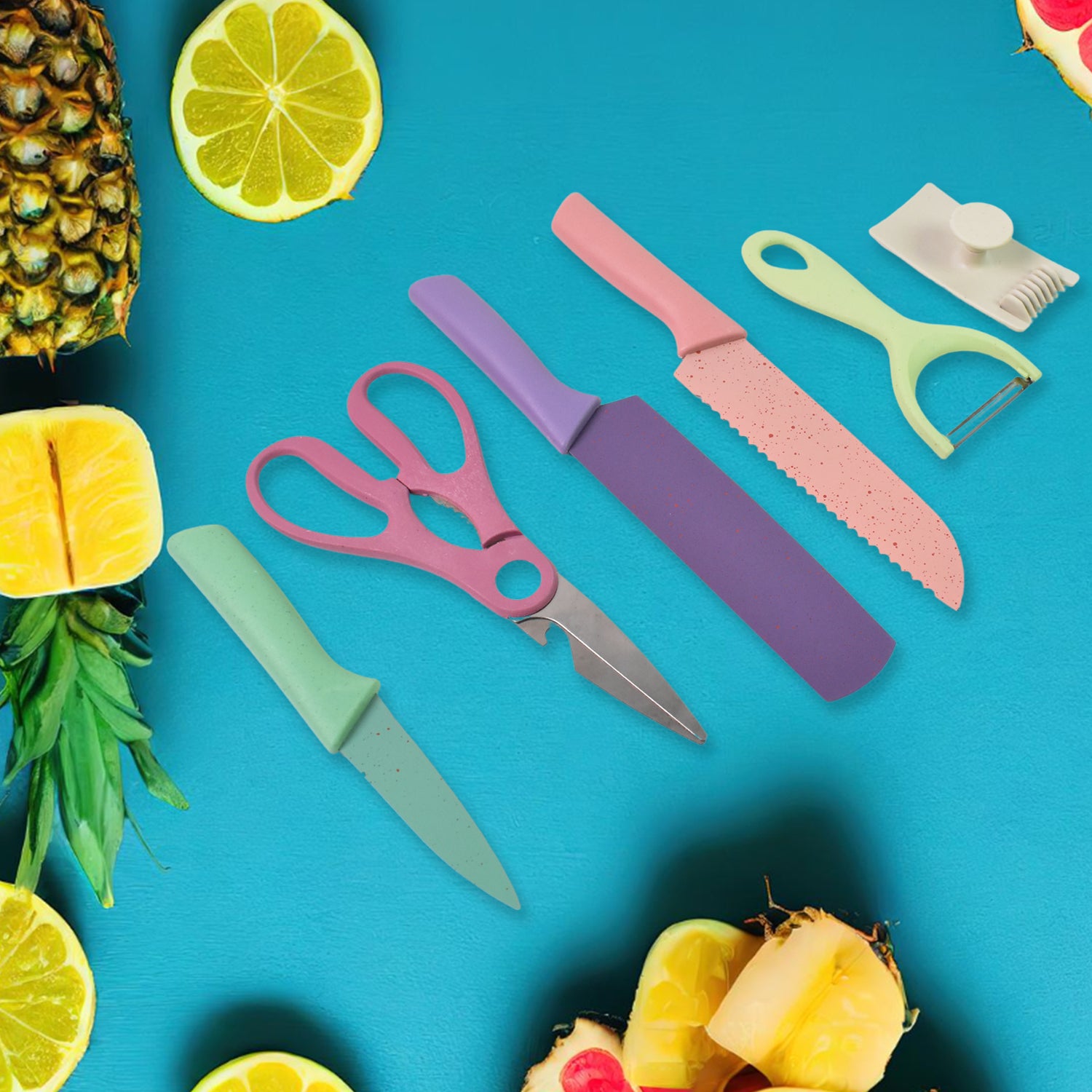 Professional Colorful Kitchen Knives Set (6 Pcs Set) Professional Colorful Kitchen Knives Set (6 Pcs Set)